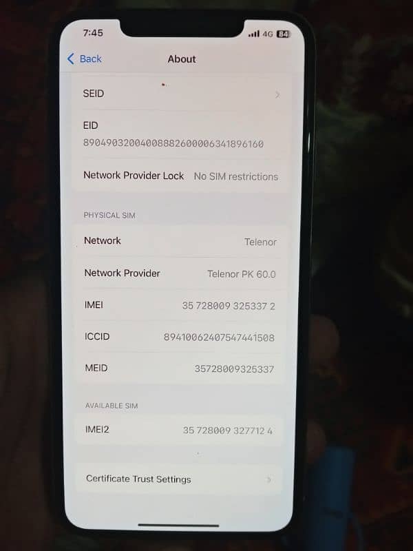 iphone xs max 64 gb. non pta 4 month sim working 8