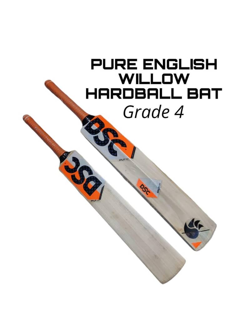 Pure English Willow Bat - 5 thick grains - 3 piece cane handle 0