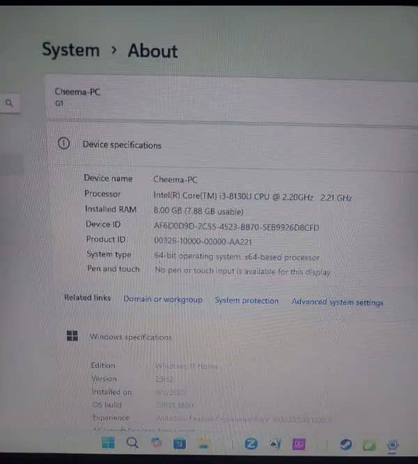 innjoo G1 core i3 8th generation ram8 DDR rom 256 SSD ksa brand 6