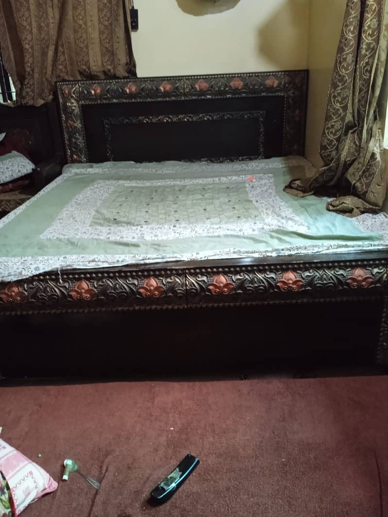 Double Bed with side table 1