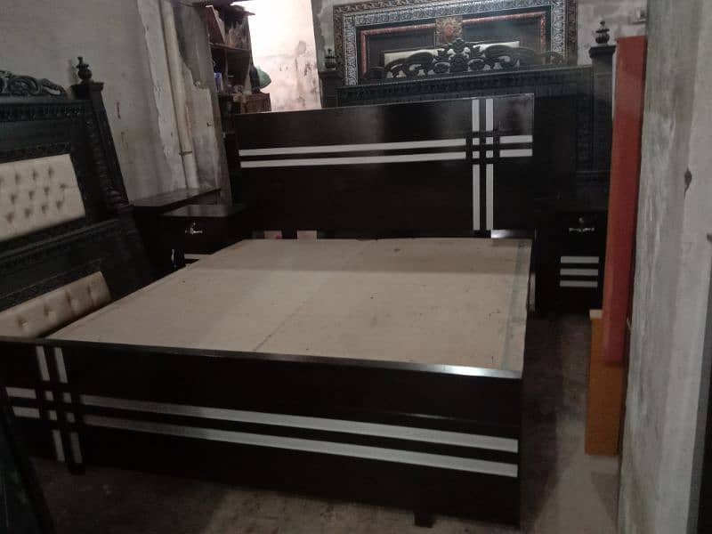 wooden double bed sample latest design 9