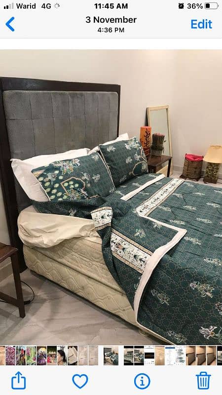 queen size bed with spring mattress 0