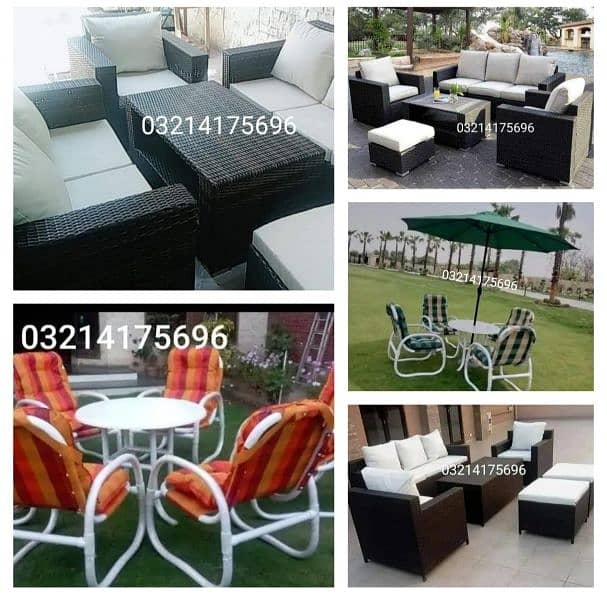 OUTDOOR GARDEN RATTAN UPVC FURNITURE SOFA SET CHAIRS TABLE UMBRELLA 0