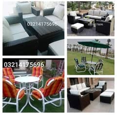 OUTDOOR GARDEN RATTAN UPVC FURNITURE SOFA SET CHAIRS TABLE UMBRELLA