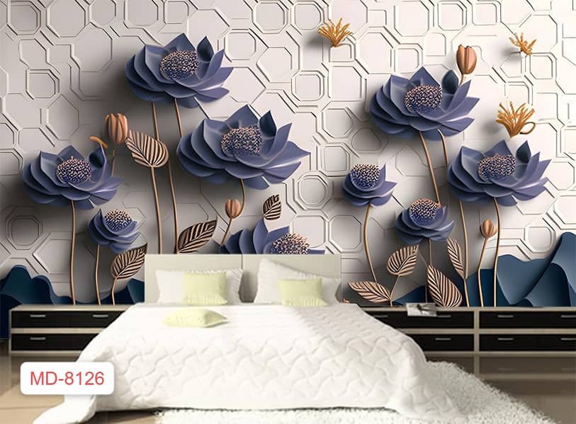 3D WallPaper Wall flex Sheet pvc Wall panel wall paper wpc Panel 1