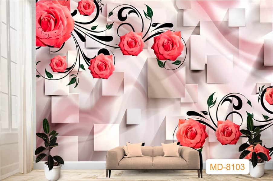 3D WallPaper Wall flex Sheet pvc Wall panel wall paper wpc Panel 16