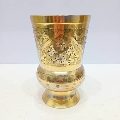 Vintage Brass Collection: Elegant Vases, Lotas & Glasses 8