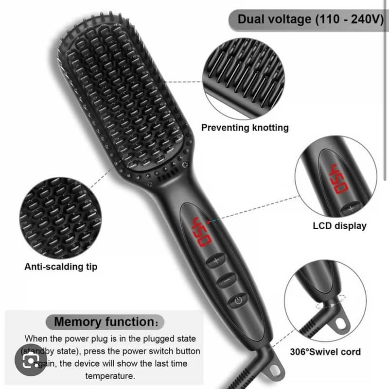 Hair Straightener Brush | Beard Straightener 0