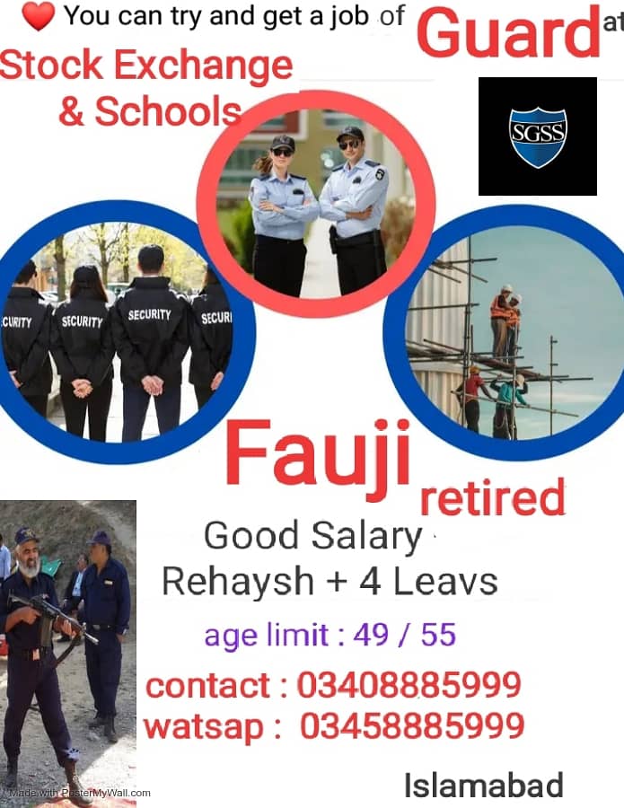 Security Guard Jobs ( Fauji Retired ) 0