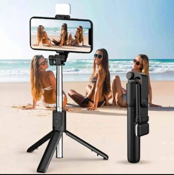 Selfie Stick with LED Light Mini Tripod Stand 1