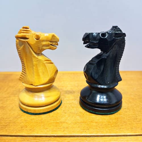 Chess Set 1930s Art Deco Lardy Staunton in Black & Rosewood with Box 0