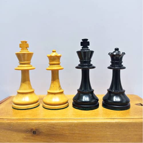 Chess Set 1930s Art Deco Lardy Staunton in Black & Rosewood with Box 1