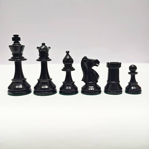 Chess Set 1930s Art Deco Lardy Staunton in Black & Rosewood with Box 5