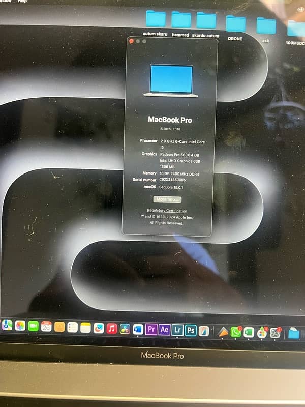 Macbook pro 2018 i9 15 inch 7