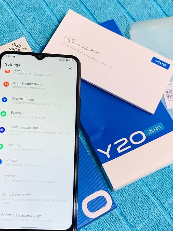 vivo y20 4gb 64gb officially pta approved 2