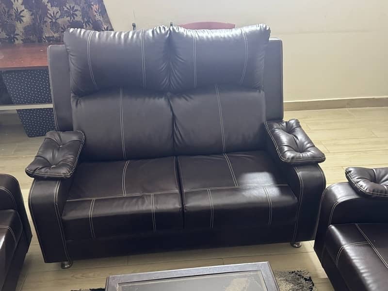 7 seater sofa set + 2 side tables and 1 table 3