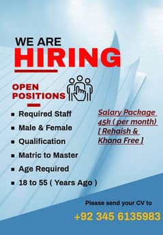 We Are Hiring | Male & Female Job