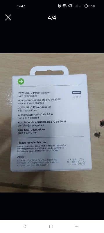 Iphones type c adapter 20W 1