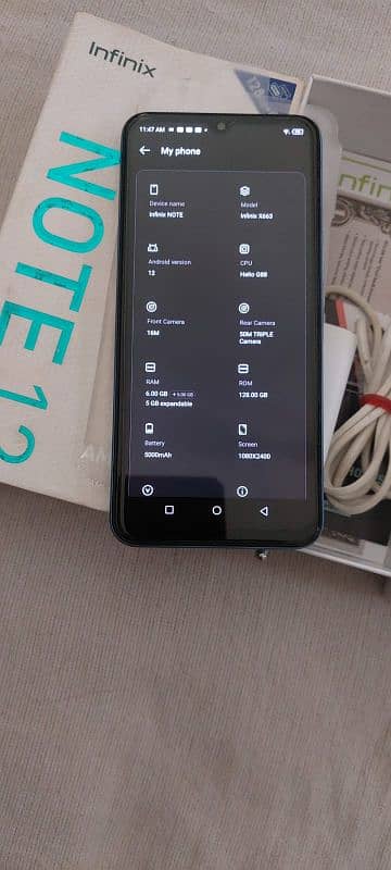 Infinix Not 12  6/128 with box complete saman sealed set no fault 3