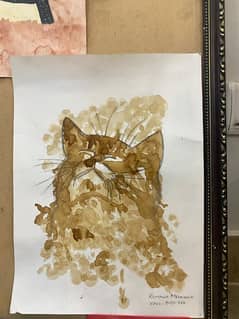 Beautiful ginger colored cat painting for sale