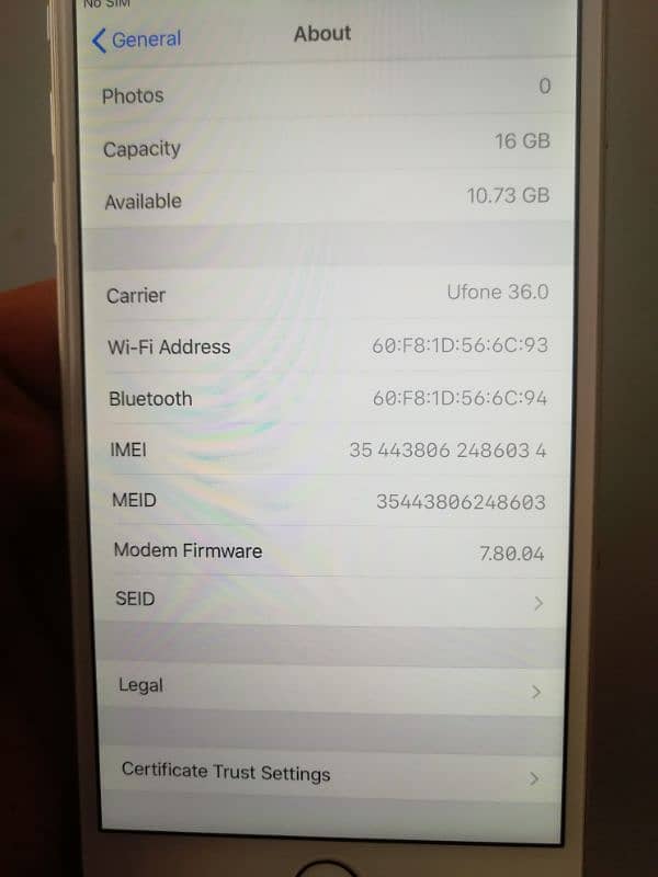 iphone 6 16 Gb JV Chip lgwa lei life time sim. chlaye ge. 2