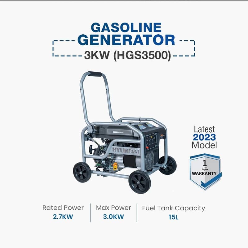 Hyundai Gasoline Generator 3 KW (HGS3500) 2