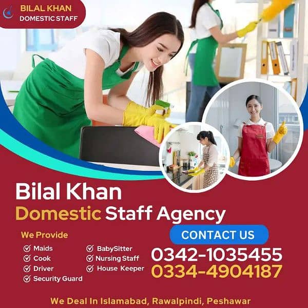 Maid/baby sitter/nanny/ house keeper/ 03421035455 0