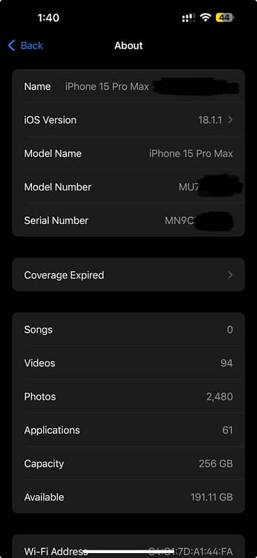 iPhone 15 pro max 256 gb, Black Titanium - PTA Approved 1