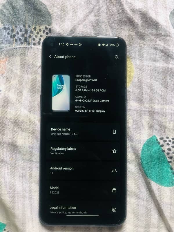 Oneplus Nord N10 5G (6/128) PTA approved Exchange possible 5