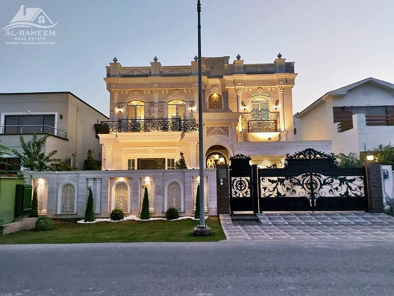 1 Kanal Brand New Luxury White Royal Design House Available For Sale In DHA Top Location 0