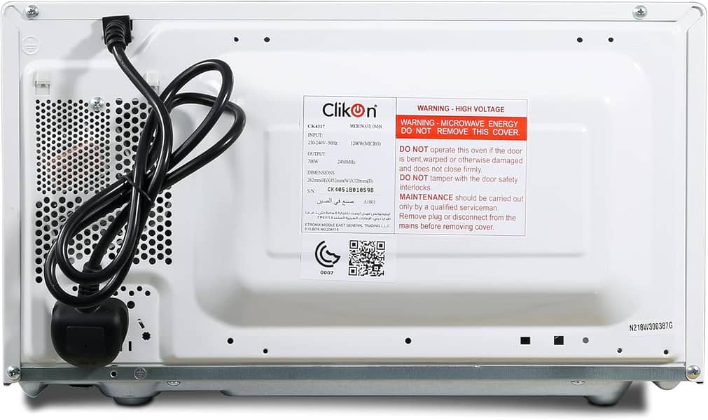 Clikon 20 Liter 700W Digital Microwave with Push Button Control 5