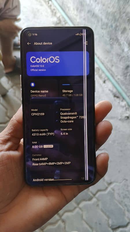 Oppo Reno 5.8+8/128 in Display finger 0