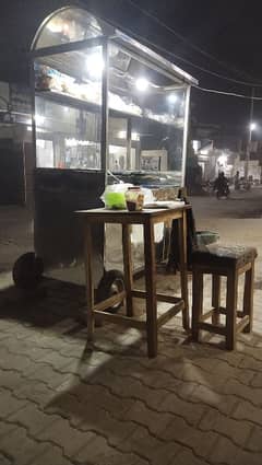 burger counter with fryer ( steel main hai with  trolly wheel