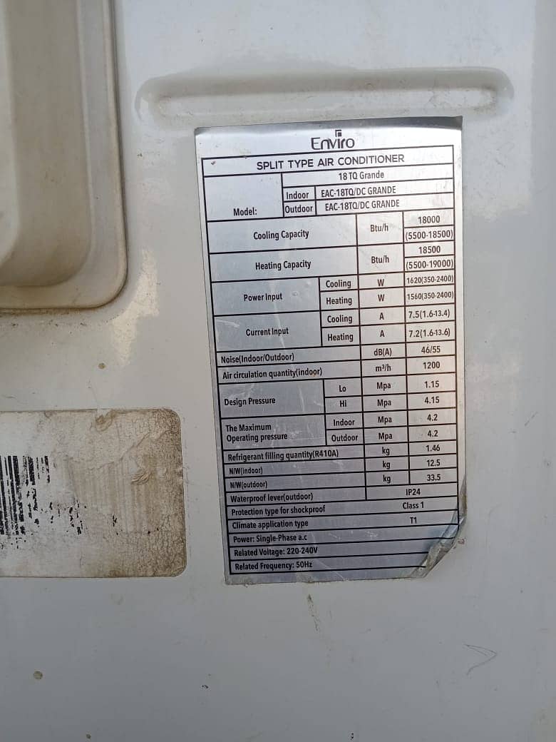 DC INVERTER 1.5 TON ENVIRO 1