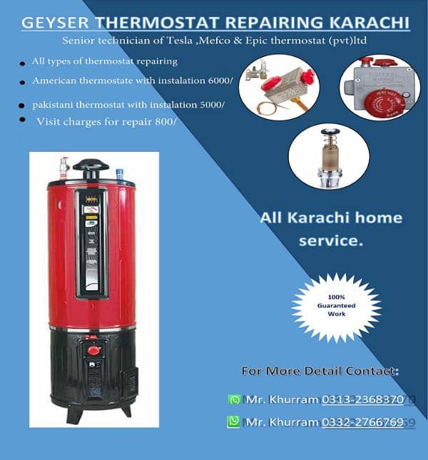 Geyser thermostat repairing karachi home services 0