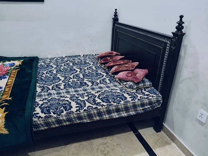 king size bed with mattress good condition 1