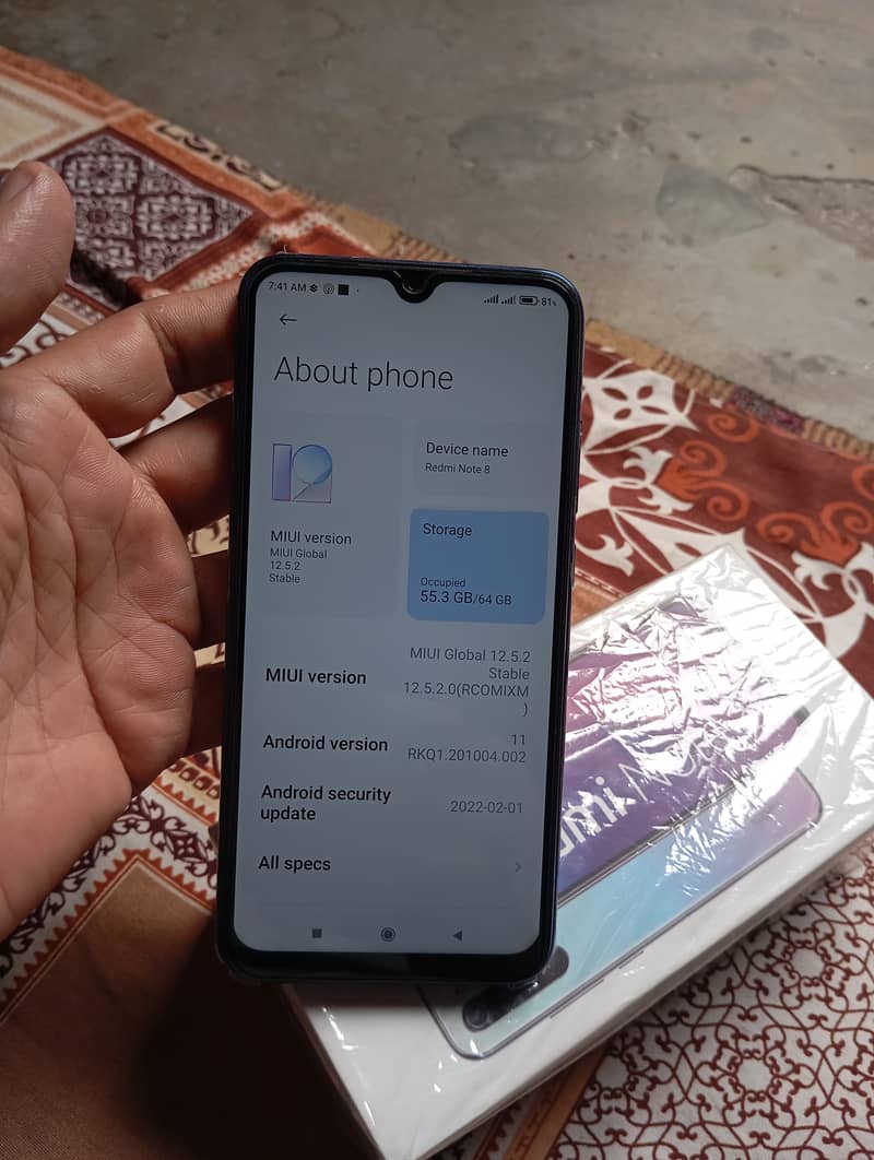 Redmi note 8 with box 10 by 10 3