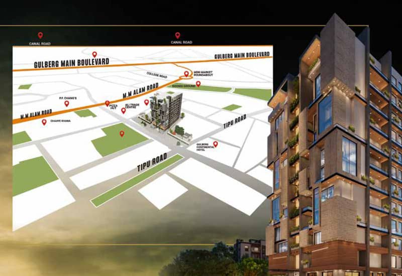 1 Bed Apartment for Sale on Installments at Main MM Alam Road Gulberg III Lahore 3