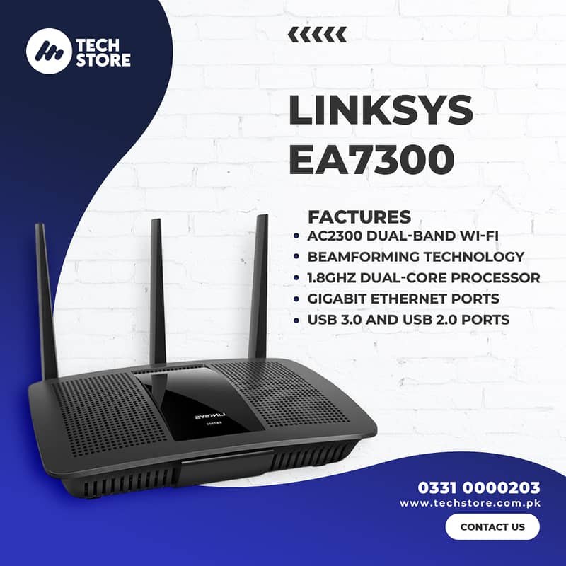 Linksys EA7300 MAX-STREAM™ AC1750 MU-MIMO Gigabit WiFi Router (Used) 0