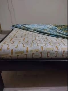 iron bed with mattress