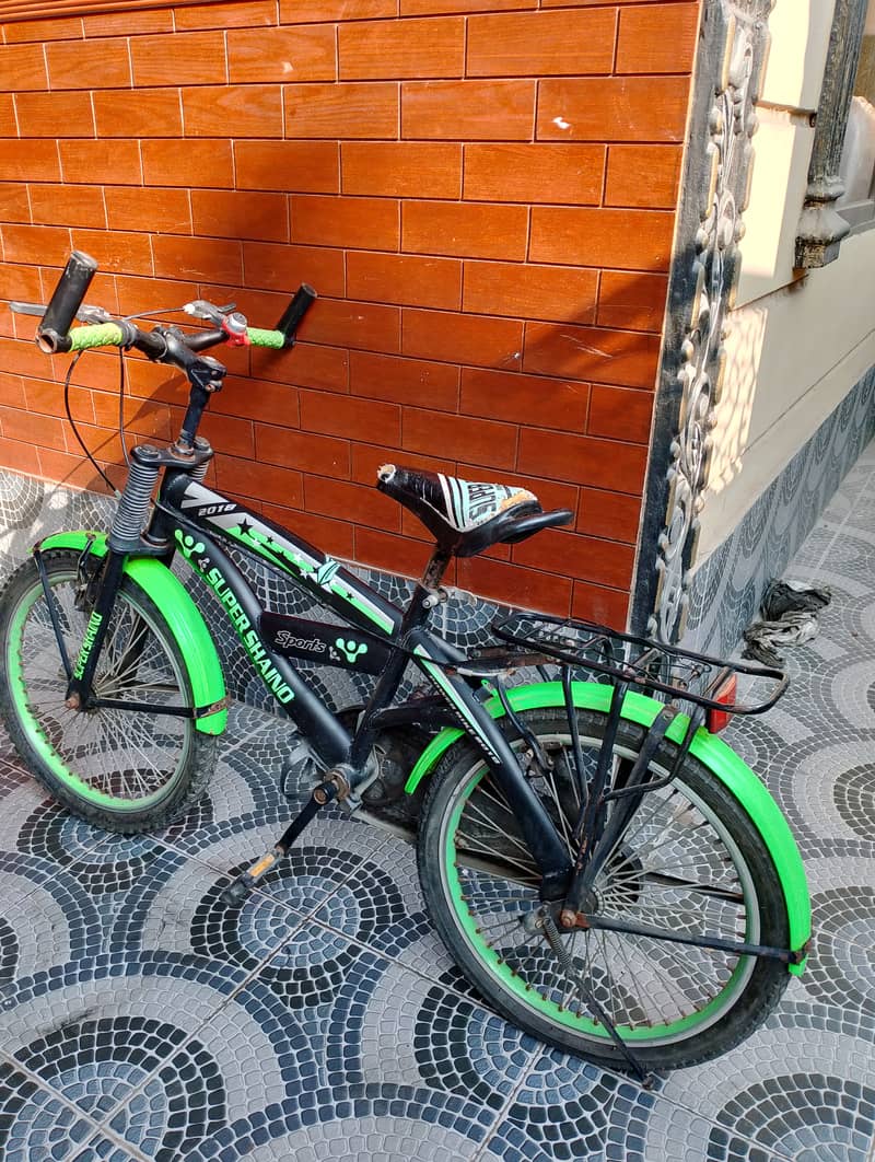 Black and Neon Green Children Bicycle 0