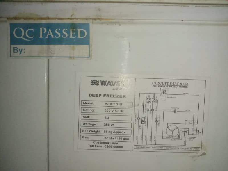 Waves WDFT-315 Deep Freezer 2 Door Just like New 5