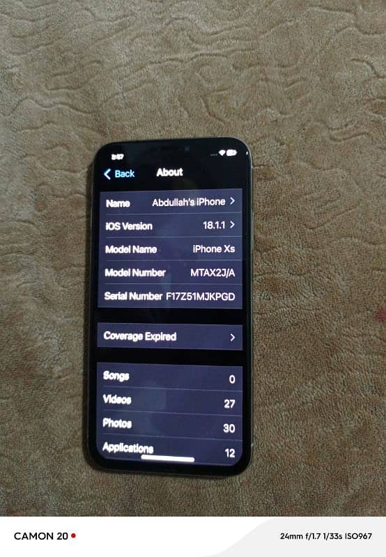 iPhone xs 64GB water pack eSIM time available 9