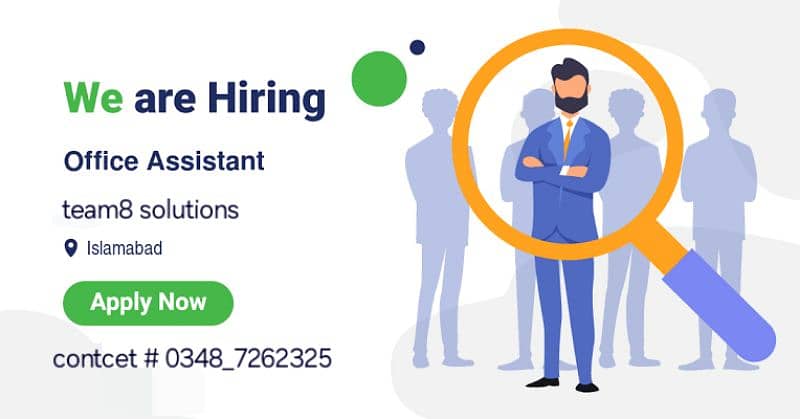 need female office assistent in isb blue area 0