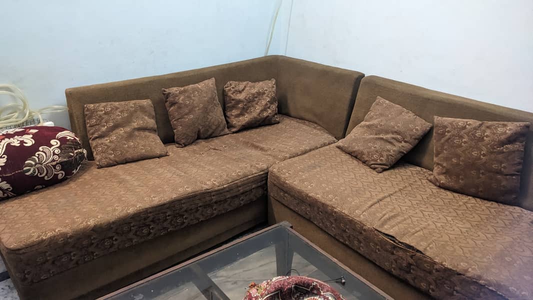 Sofa 7 Seater Brown 1