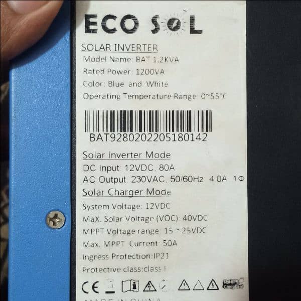 ECO SOL 1.2kva Hybrid Solar inverter 1