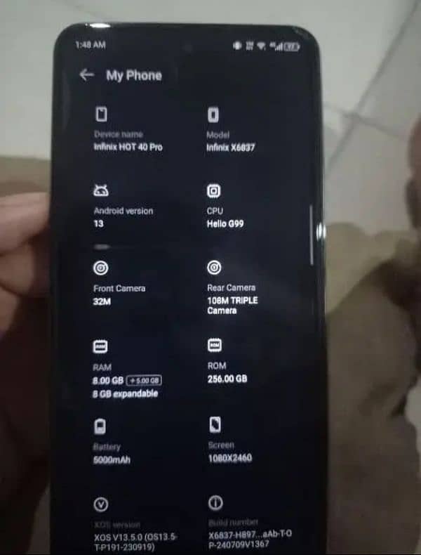 Infinix HOT 40 Pro PTA APPROVED For sale!! (Brand new mint condition ( 5