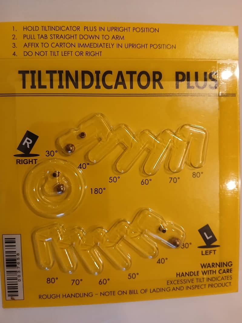 shock indicator label, temperature indicator, tilt label 3