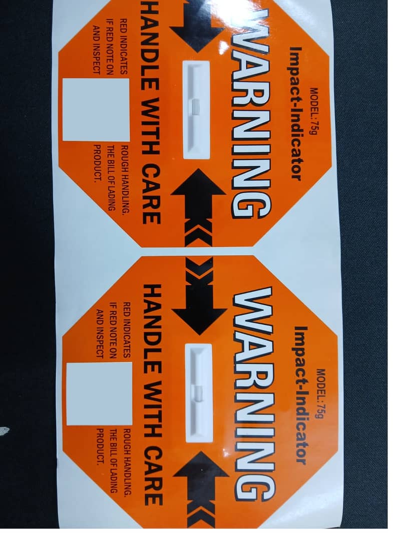 shock indicator label, temperature indicator, tilt label 5
