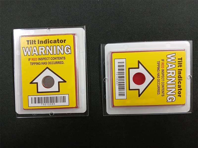 shock indicator label, temperature indicator, tilt label 7